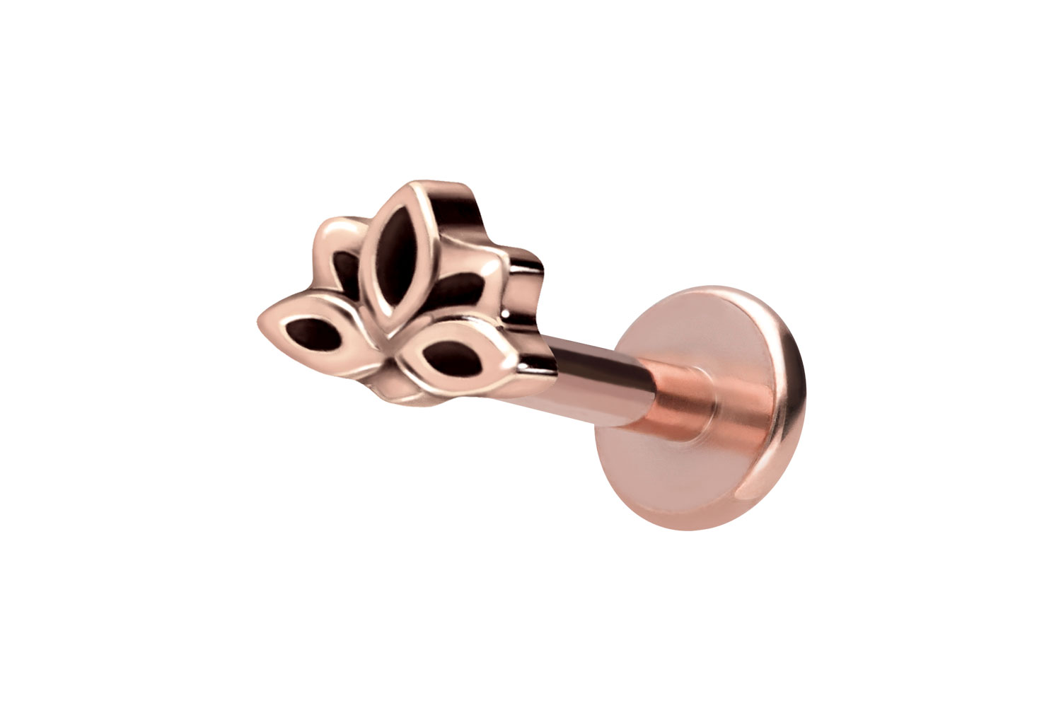 Titan Labret Piercing mit Innengewinde LOTUSBLÜTE